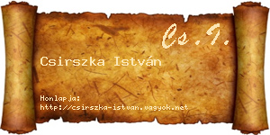 Csirszka István névjegykártya