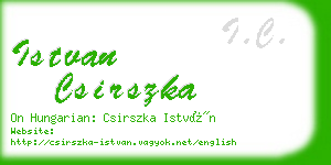 istvan csirszka business card